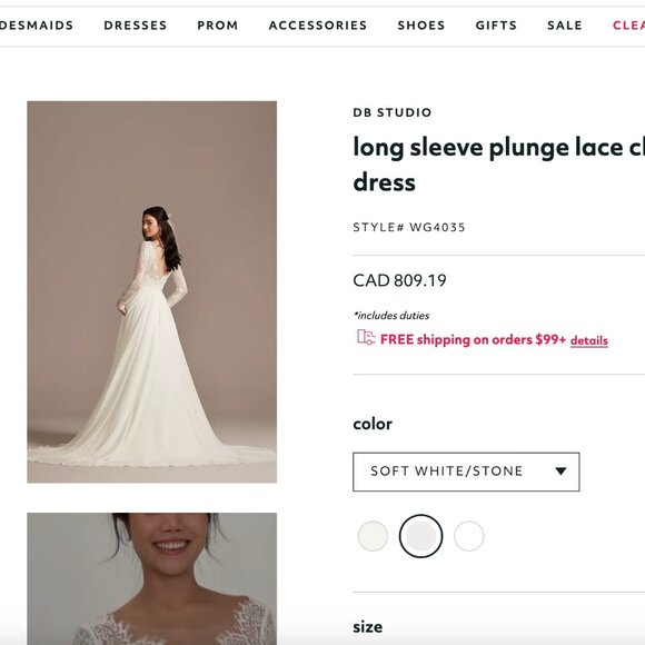 David's wedding bridal dress (size 6) - Picture 10 of 10